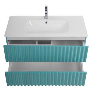 Тумба под раковину ArtMax Elegant AM-ELEGANT-1000-2C-SO-MM-LED 100 см светло-зелёный матовый